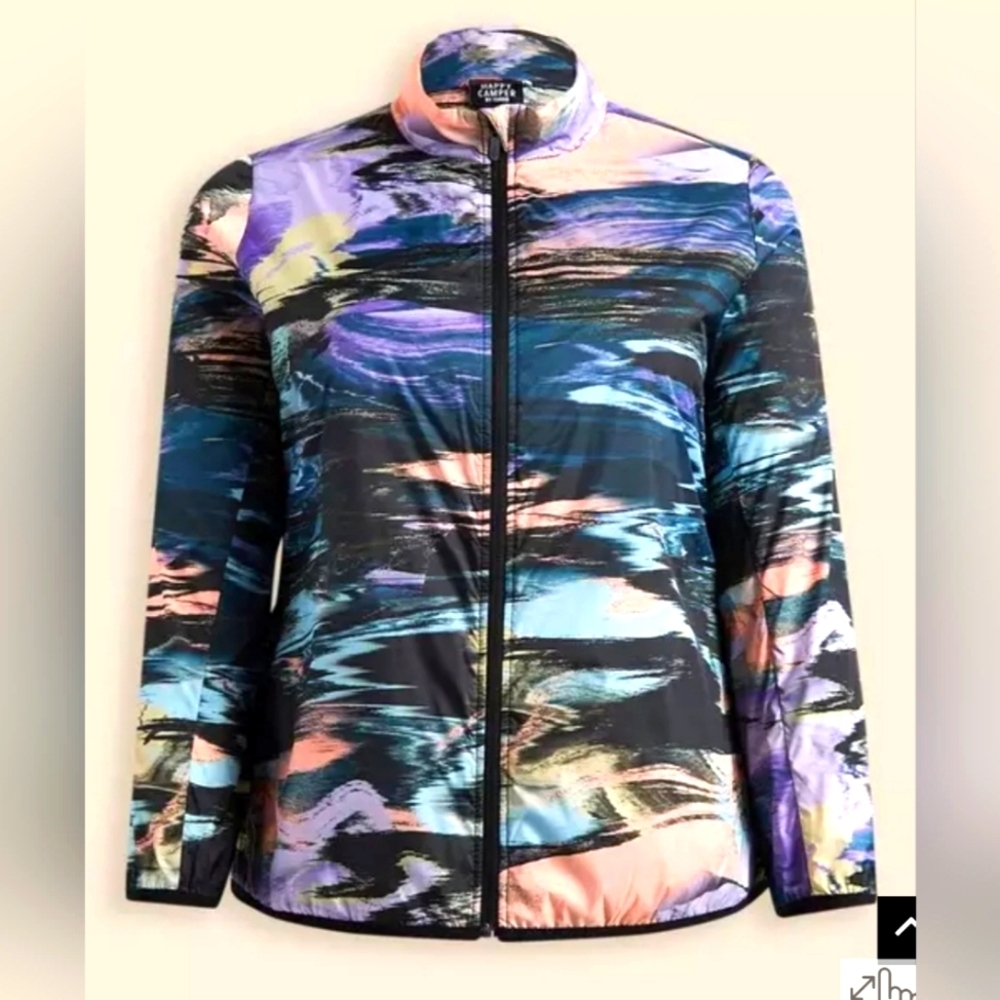 Happy Camper By Torrid Colorful Abstract Women's Jacket